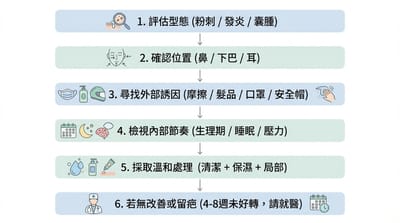 痘痘位置反映身體狀況？了解鼻子、下巴、耳朵長痘的常見成因與護理要點