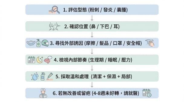 痘痘位置反映身體狀況？了解鼻子、下巴、耳朵長痘的常見成因與護理要點