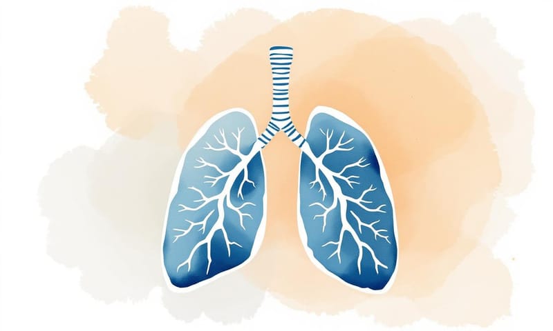 中醫觀點中的肺部與自然能量流動示意圖