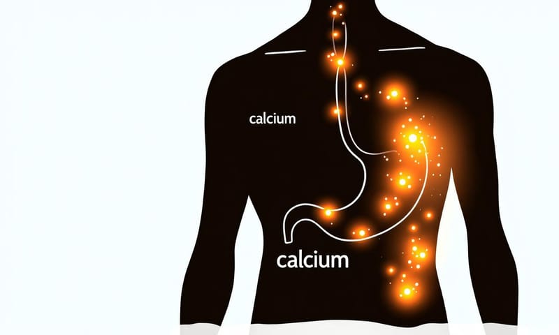 鈣質吸收路徑示意圖