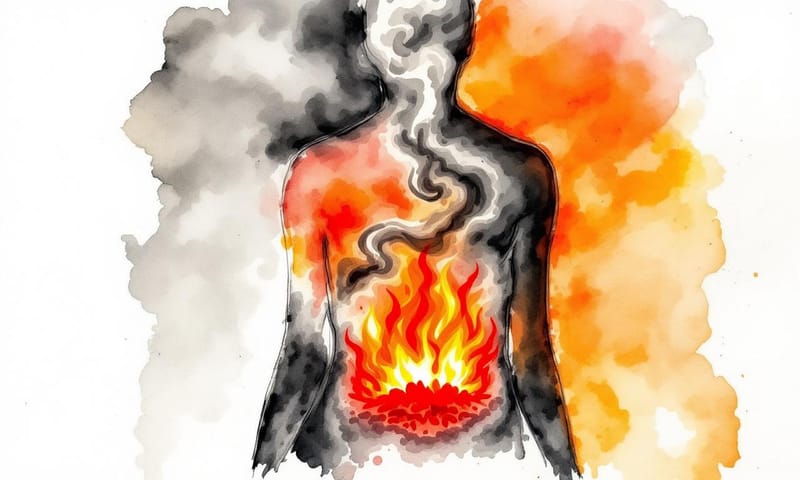 中醫觀點下的濕熱內蘊示意圖