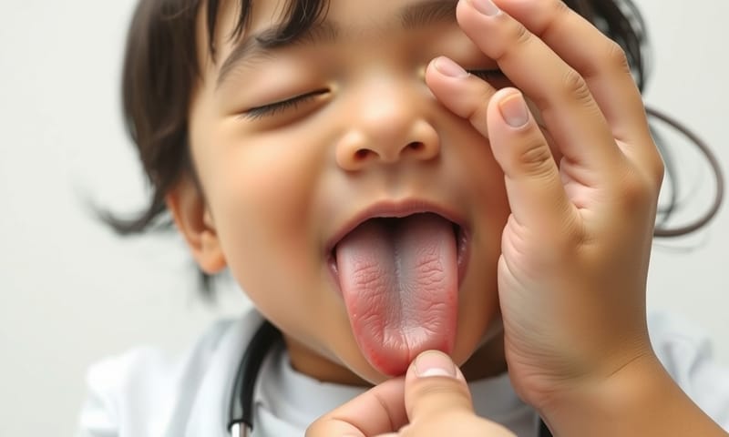 中醫師觀察舌頭狀態以輔助判斷體質