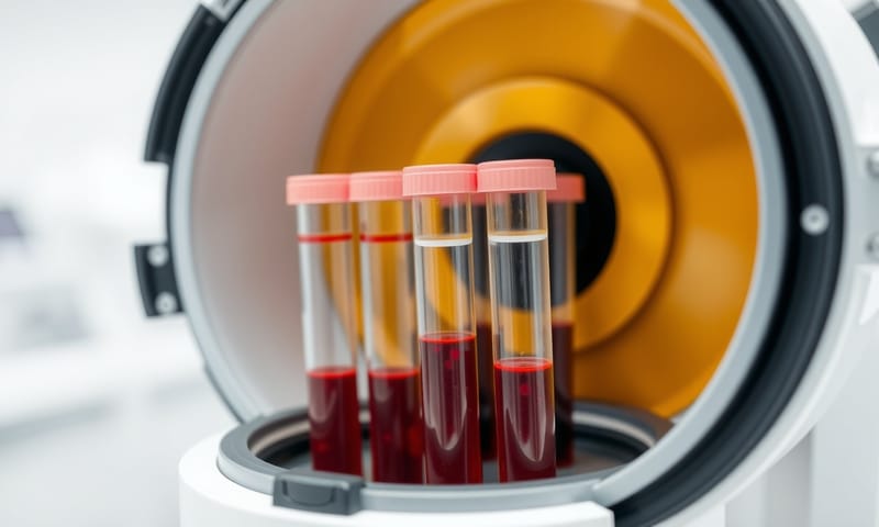 PRP製備過程中的離心步驟示意