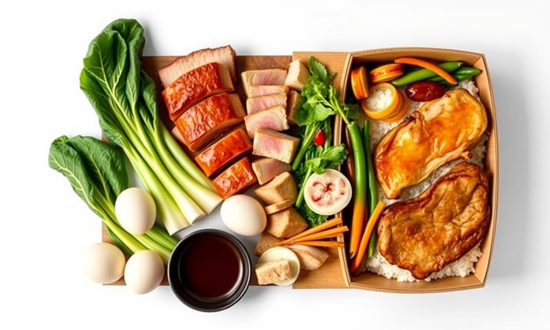 台灣常見的低碳食材與傳統便當對比