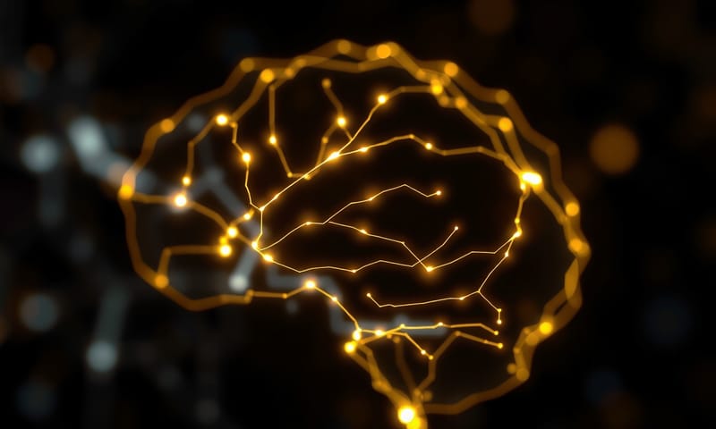 大腦神經元連結的抽象概念圖