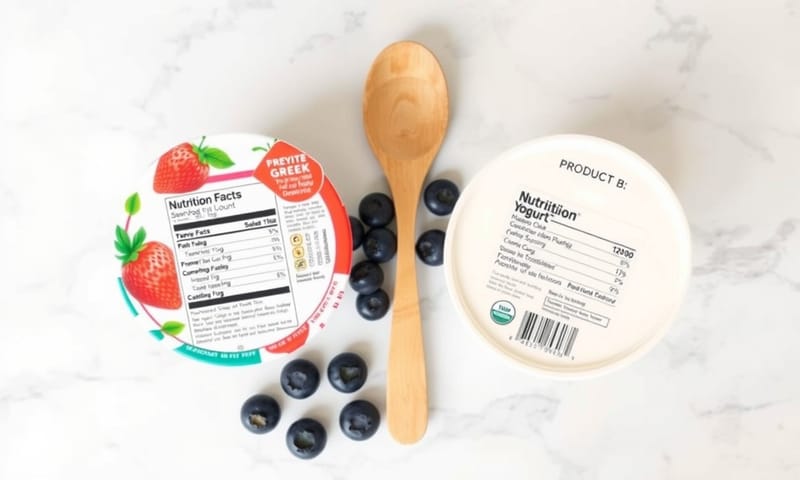 兩種優格產品並列，標籤清晰可見