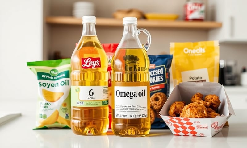 常見的 Omega-6 來源，這些在現代飲食中容易過量