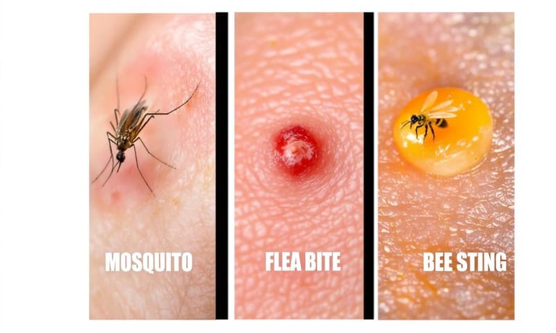 幾種常見叮咬的樣貌比較
