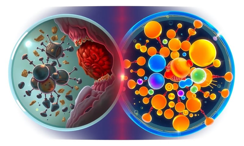 細胞自噬前後的細胞狀態對比圖