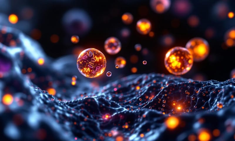 圖1：細胞釋放外泌體的示意過程，就像把訊息打包送出去。