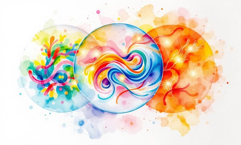 腸道、發炎與肌肉組織修復的關聯示意圖