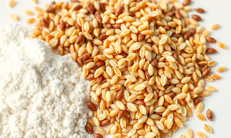 左邊是營養完整的全穀物，右邊是只剩澱粉的精製穀物，你選哪個？