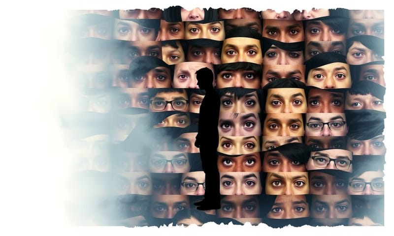 社會目光下，因外型改變而感受到不同待遇的抽象概念