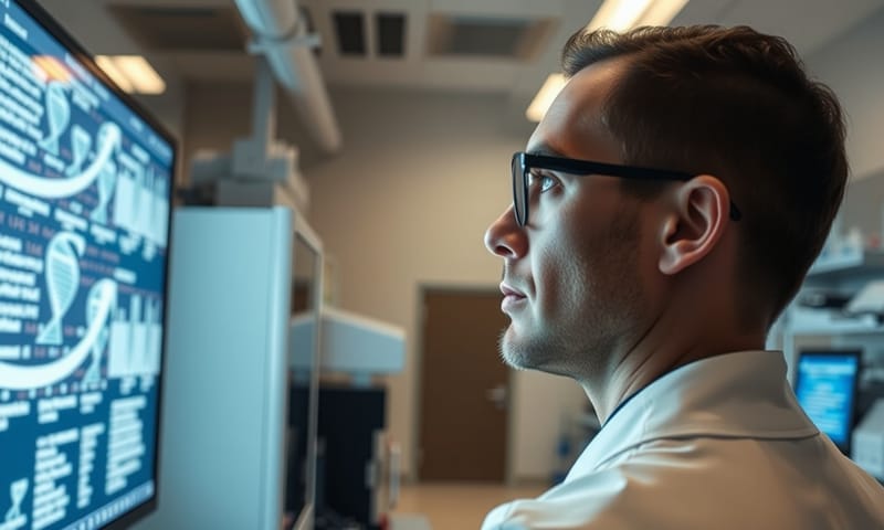 研究人員在現代化實驗室中分析基因序列