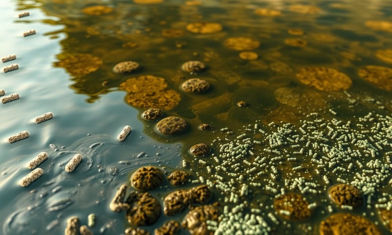 生物修復概念：經改造的微生物正在淨化受污染的水源