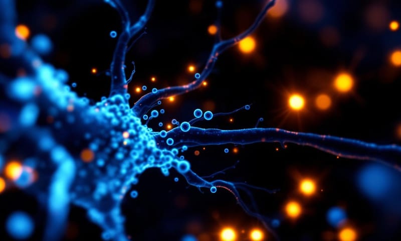 亞甲藍在細胞層次作用的藝術概念圖