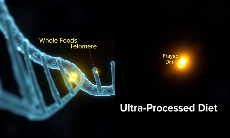 示意圖：飲食如何影響細胞層級的老化