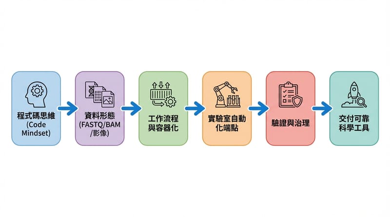 圖片 1（前段｜總覽｜Type 1 流程圖）：工程師進生技的典型路徑