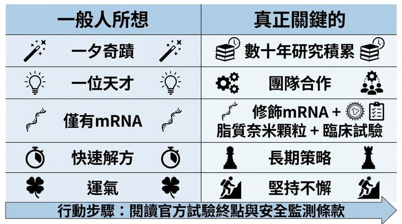 結尾總結圖：把這整件事濃縮成「三個關鍵詞＋一個行動」