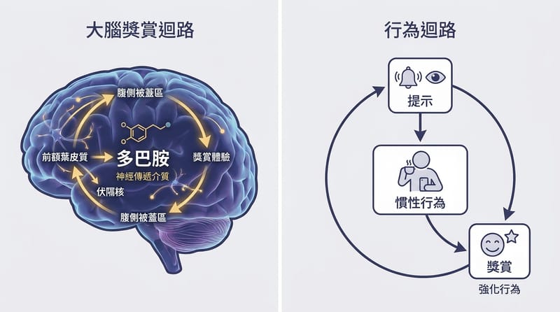 核心機制圖：讓你更容易開始的「獎賞迴路」