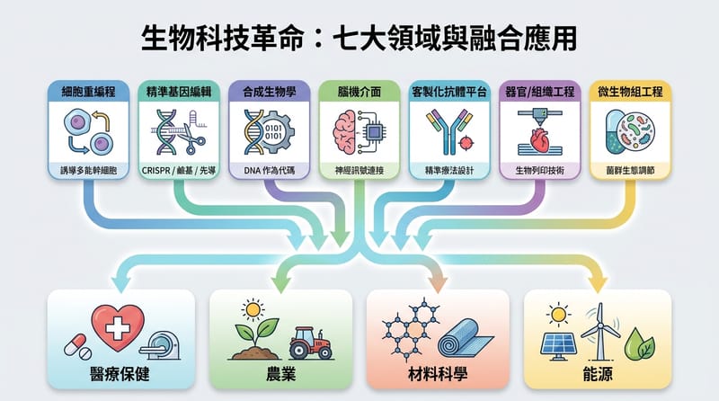 圖片 1：全局總覽，七個技術怎麼串成一條供應鏈
