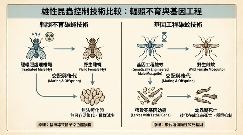 核心機制詳解：irradiated、inserted DNA、以及「自我限制」設計如何讓繁殖鏈走向死胡同