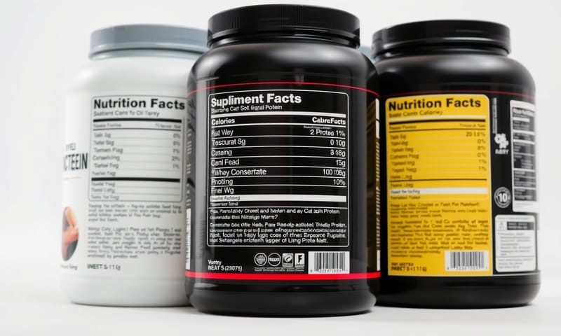 比較不同蛋白質補充品的營養標示