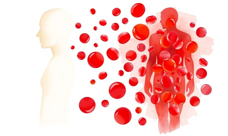 營養補充前後的身體變化示意